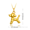 24K Solid Gold Teddy Dog Pure Jewelry Charms